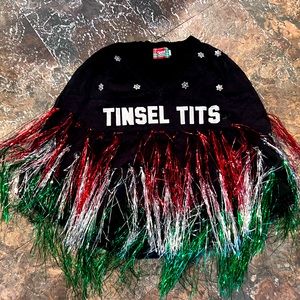 Womens tinsel Ti** poncho / ugly sweater
